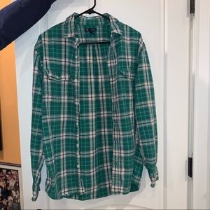 Green and White Flannel